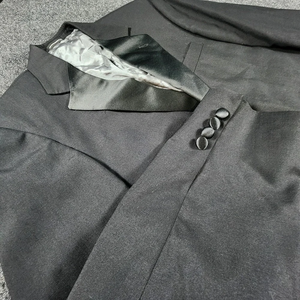 NWT Stafford Essentials 1 Button Tuxedo Jacket Men's 38R Classic Fit Black‎ Wool